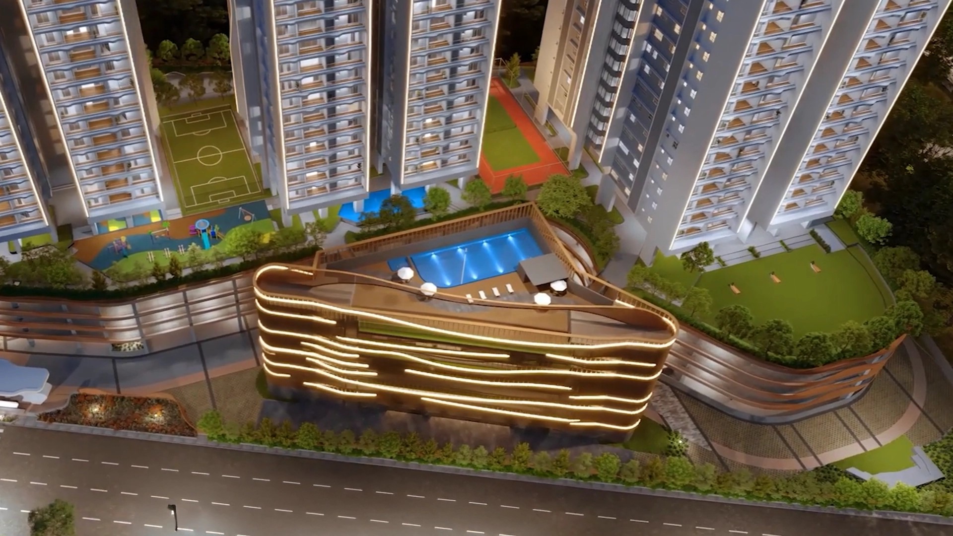 Aparna Sarovar Towers landscape view