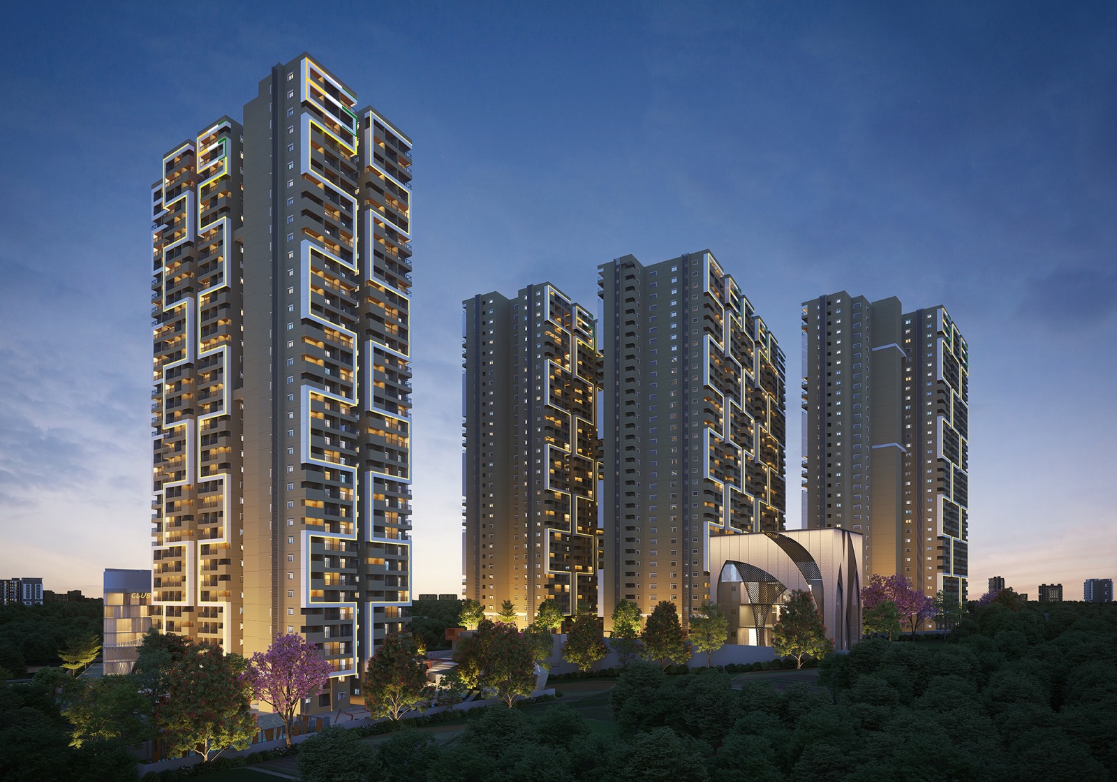 Candeur Eternia high-rise evening elevation