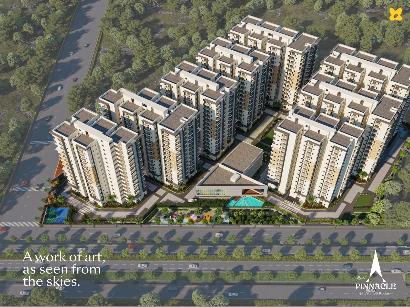 Hallmark Pinnacle eight-block aerial master-plan view