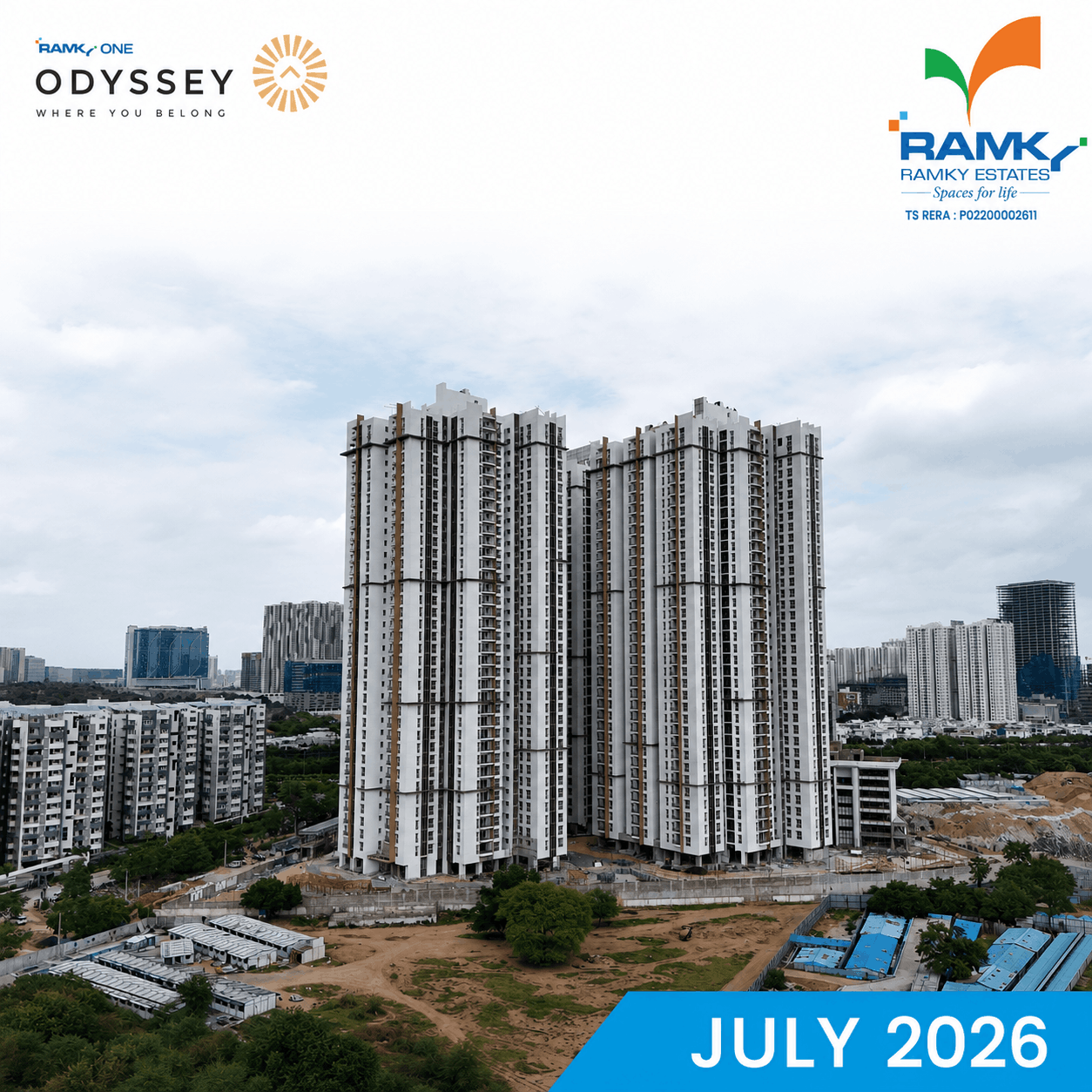 Ramky One Odyssey tower construction progress