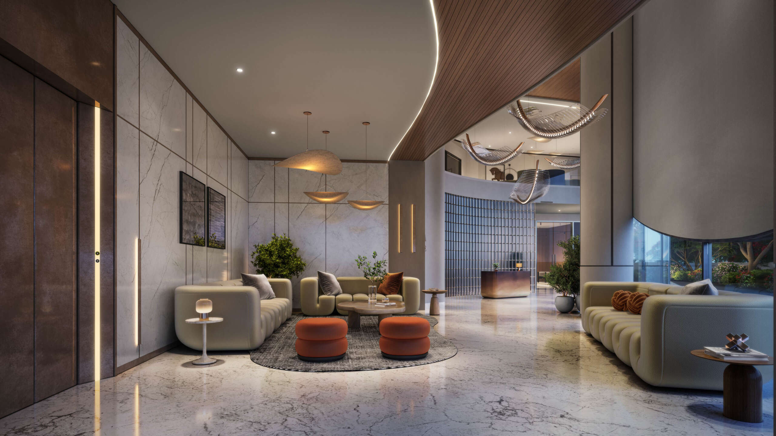 Zuari Tribhuja clubhouse entrance render